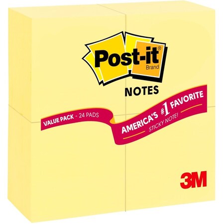 Post-It Notes, Post-It, 3X3, 24Pk, Ca Pk MMM65424VADB